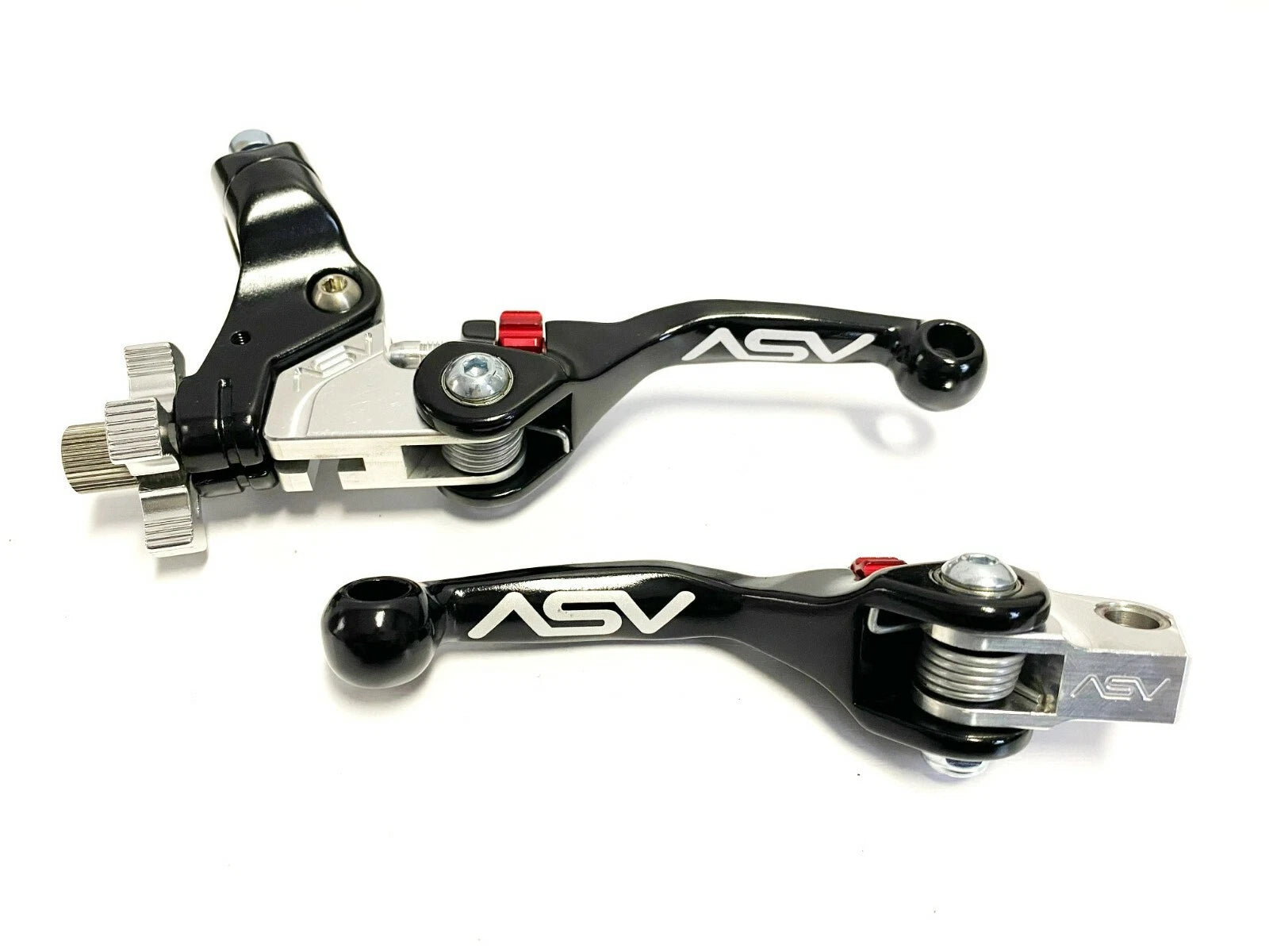 2X ASV F4 Unbreakable Shorty Black Brake Clutch Levers for KX 250F 450F (2006–2023)