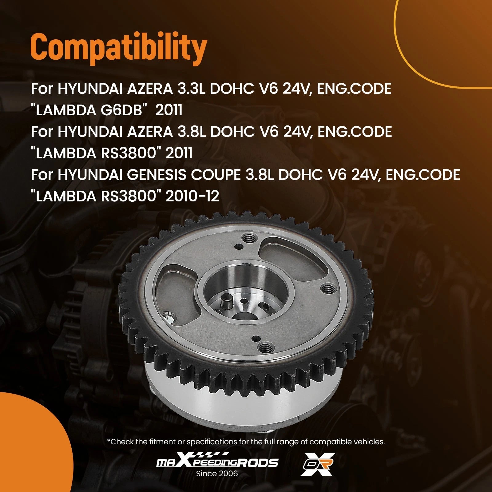 Timing Camshaft Gear for Hyundai Azera 3.3L V6 (2011–2011)