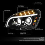 Full LED C-Halo Projector Headlight Lamps for Cascadia (2008–2017)
