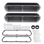 Aluminum Finned Black Valve Cover Set for Ford 289 302 351W V8 (1962–1985)