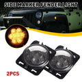 2 Smoked LED Side Marker Lights for Jeep Wrangler JK (2007–2018)