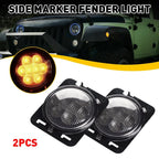 2 Smoked LED Side Marker Lights for Jeep Wrangler JK (2007–2018)