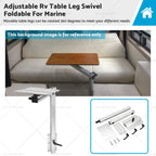 Adjustable RV Table Leg for Marine Use - 6 Hole Swivel Foldable