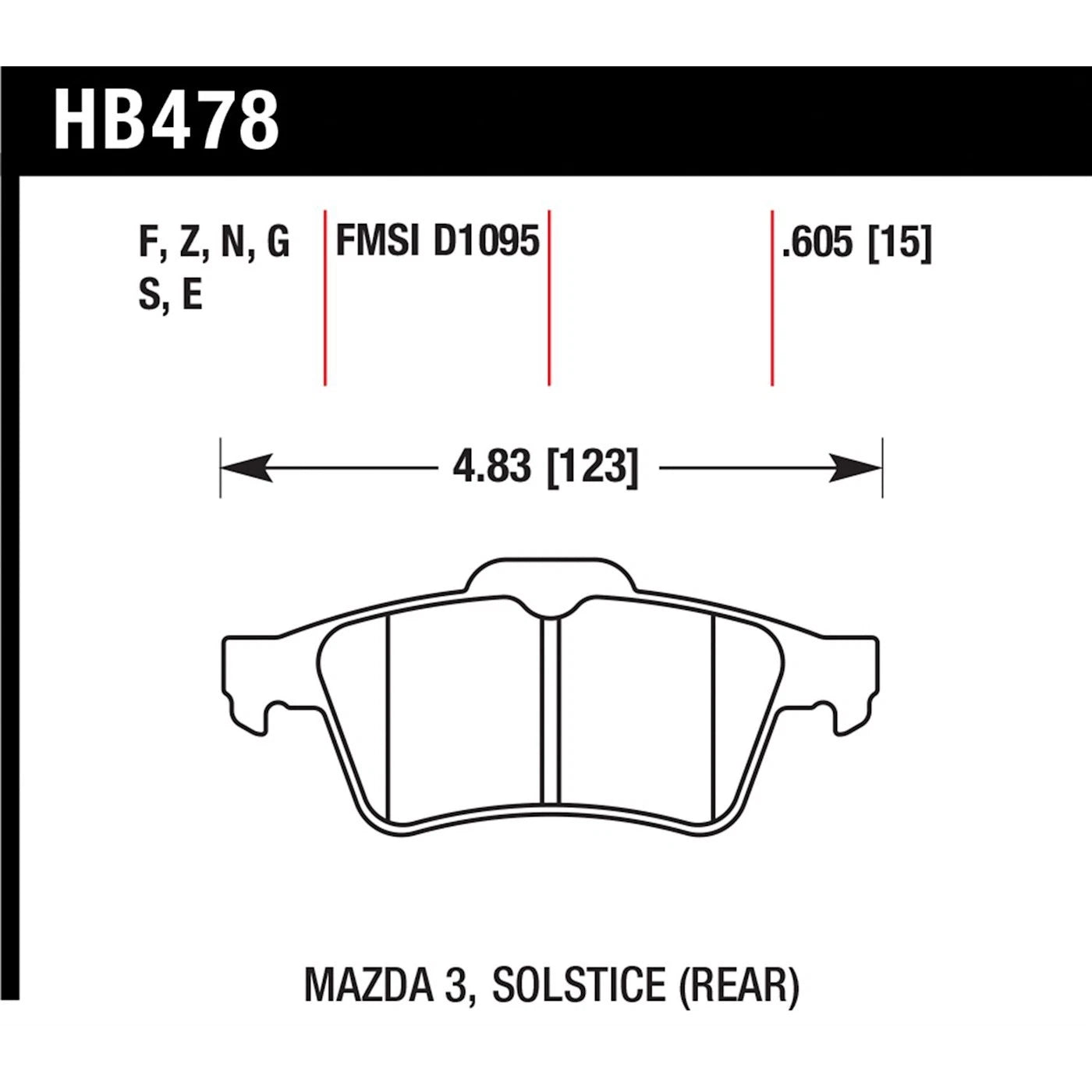 Set of 2 Brake Pads for Chevy Ford Transit Connect