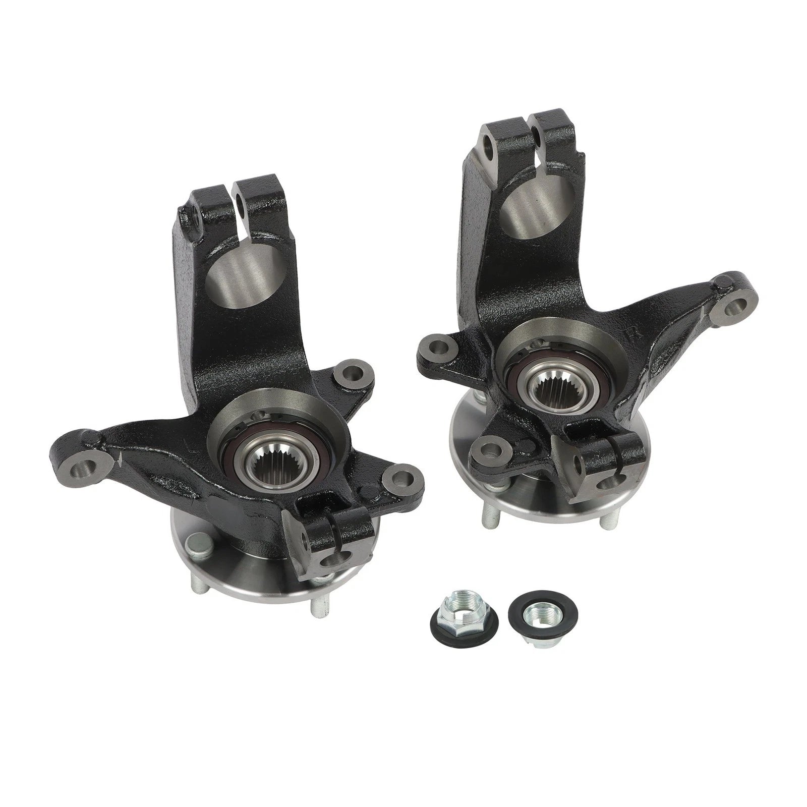 Set of 2 Steering Knuckle & Wheel Hub Bearing Assembly for Ford Focus