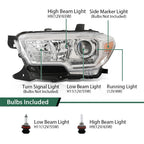 LED DRL Chrome Halogen Headlights for Toyota Tacoma (2016–2022)