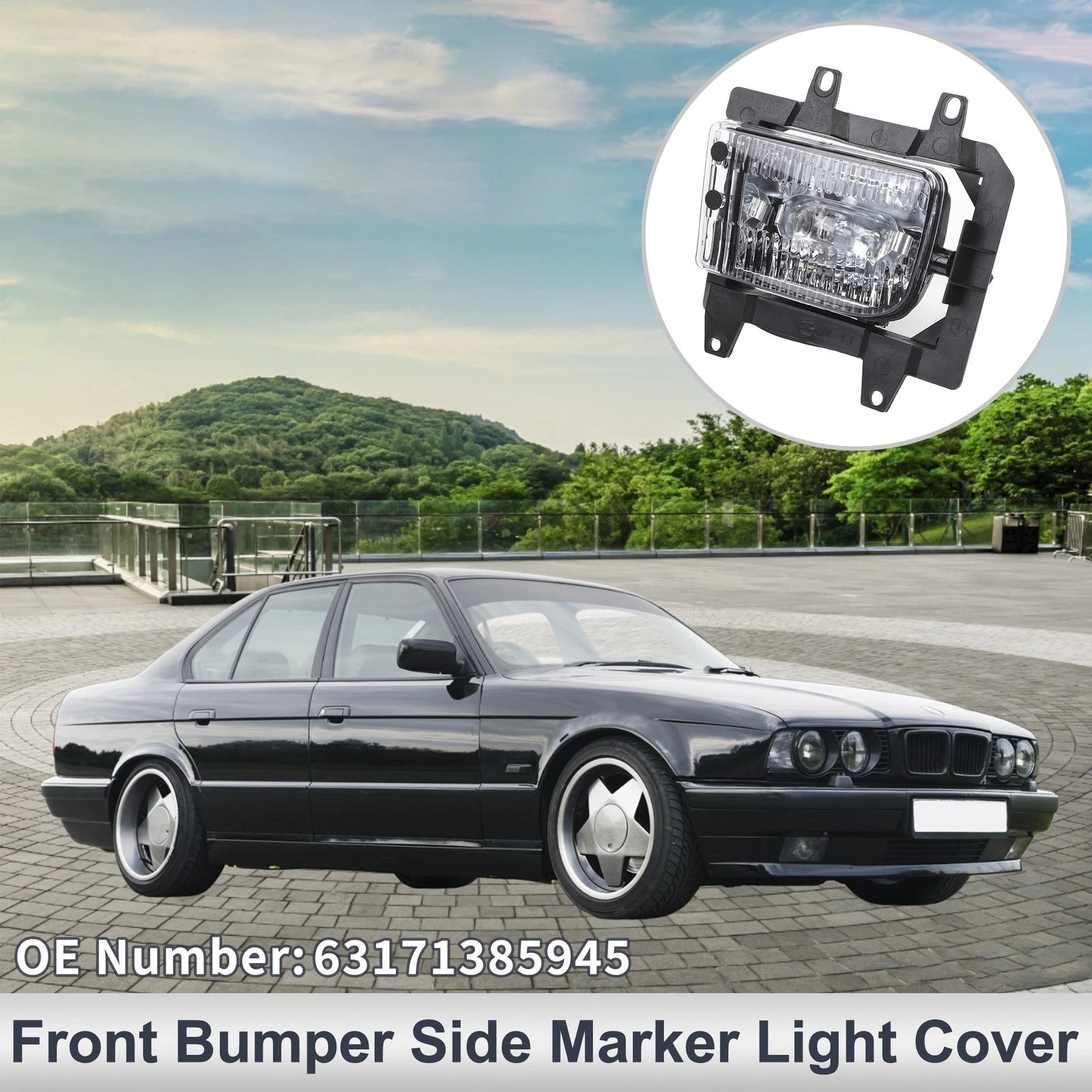 1 Pc Left Front Bumper Side Marker Light Cover for BMW E30 (1982–1994) No.63171385945