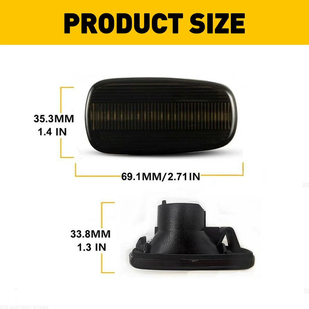 Smoke Sequential Amber LED Side Marker Lights for Lexus SC430 IS300 (2002–2005)