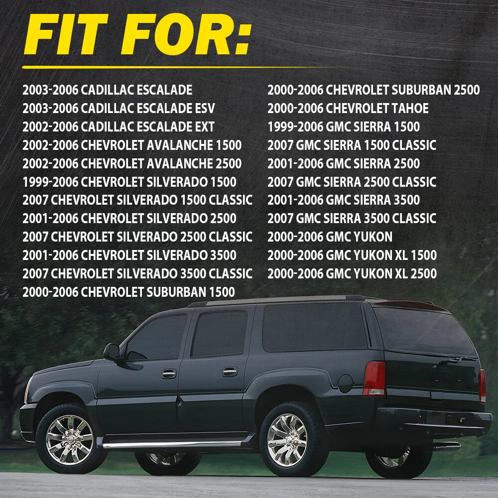 Set of 2 Chrome Black Exterior Door Handles for GMC Silverado