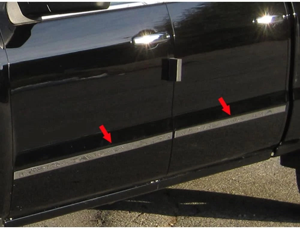 Luxury FX SS Side Molding for 14-18 Chevy Silverado Crew Cab SB w/o OEM Molding