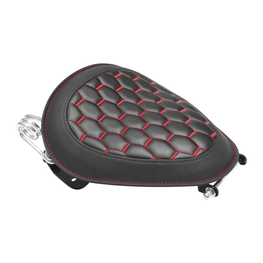 Black Red Driver Solo Seat for Harley Dyna Street Bob Wide Glide (2007-2017)