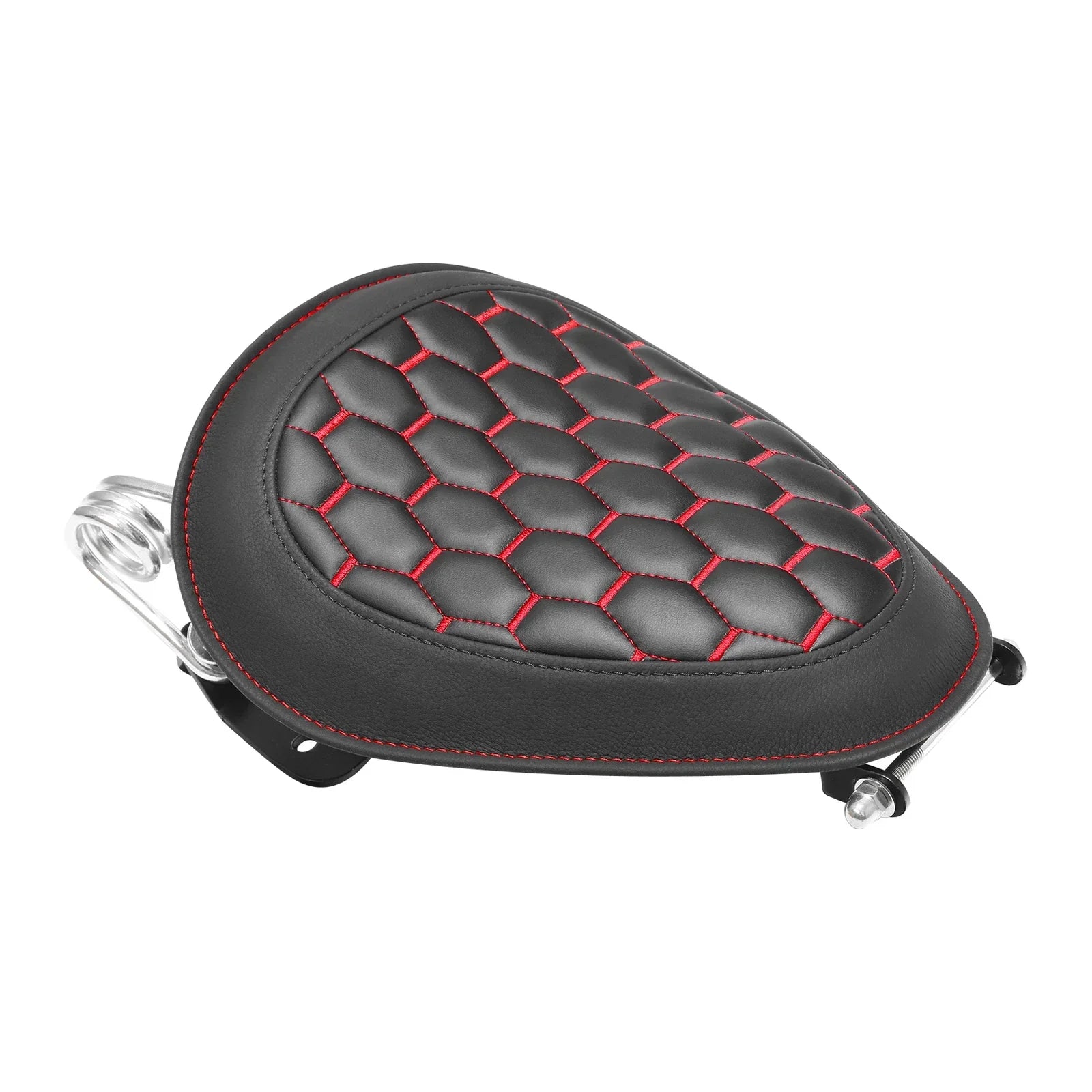 Black Red Driver Solo Seat for Harley Dyna Street Bob Wide Glide (2007-2017)