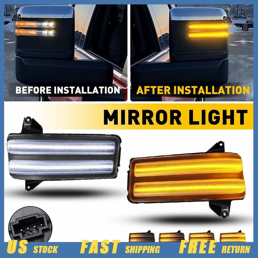2X Towing LED Mirror Light for GMC Sierra 2500HD Silverado 3500HD (2020–2024)