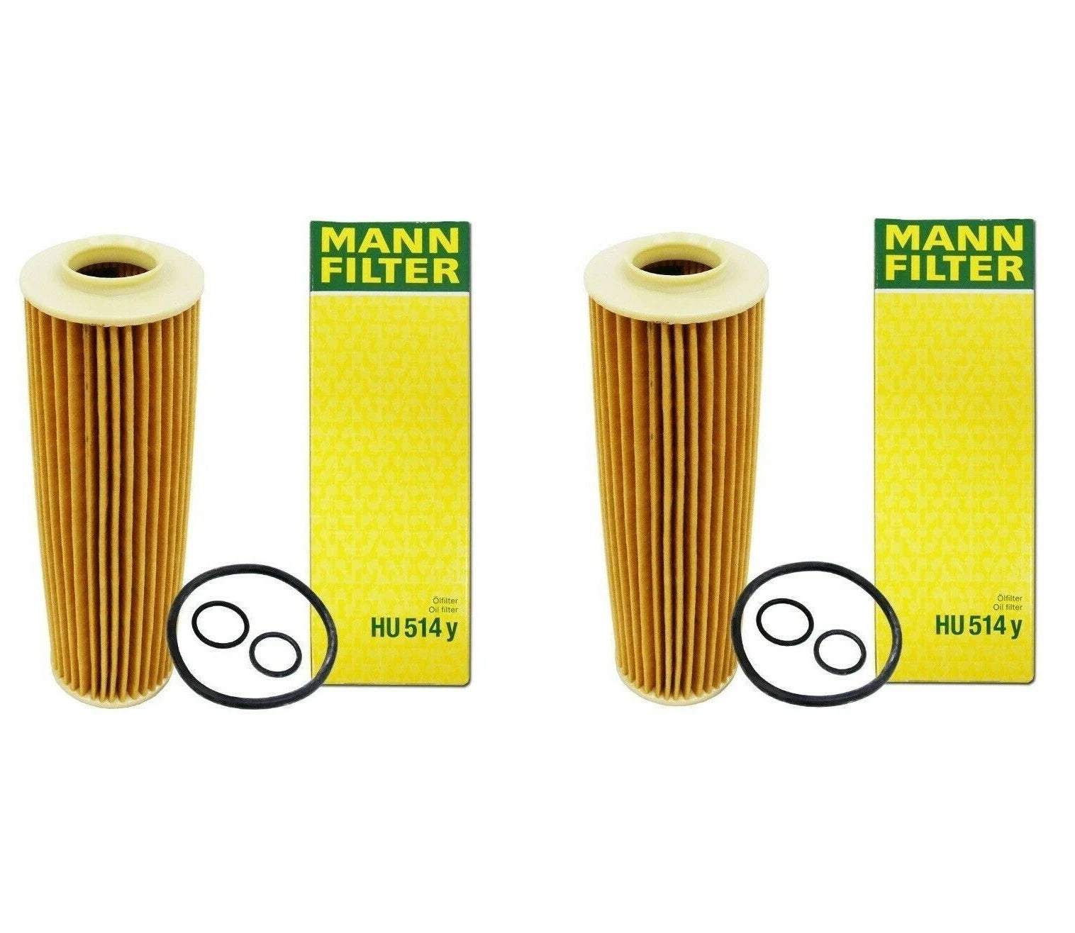 Set of 2 Engine Oil Filters Mann for Mercedes W204 R172 C250 SLK250 (2012–2015)