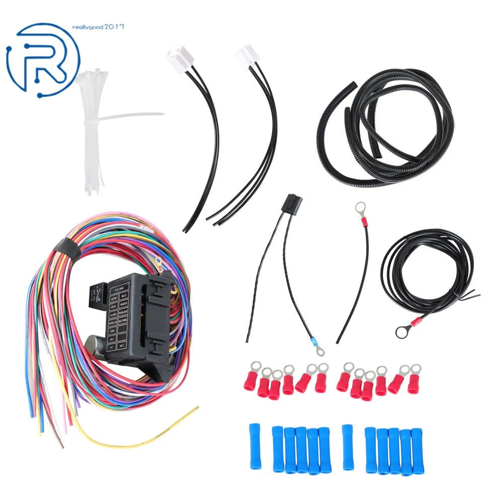 12 Circuit Universal Wire Harness for Hot Rods (Universal Fit)