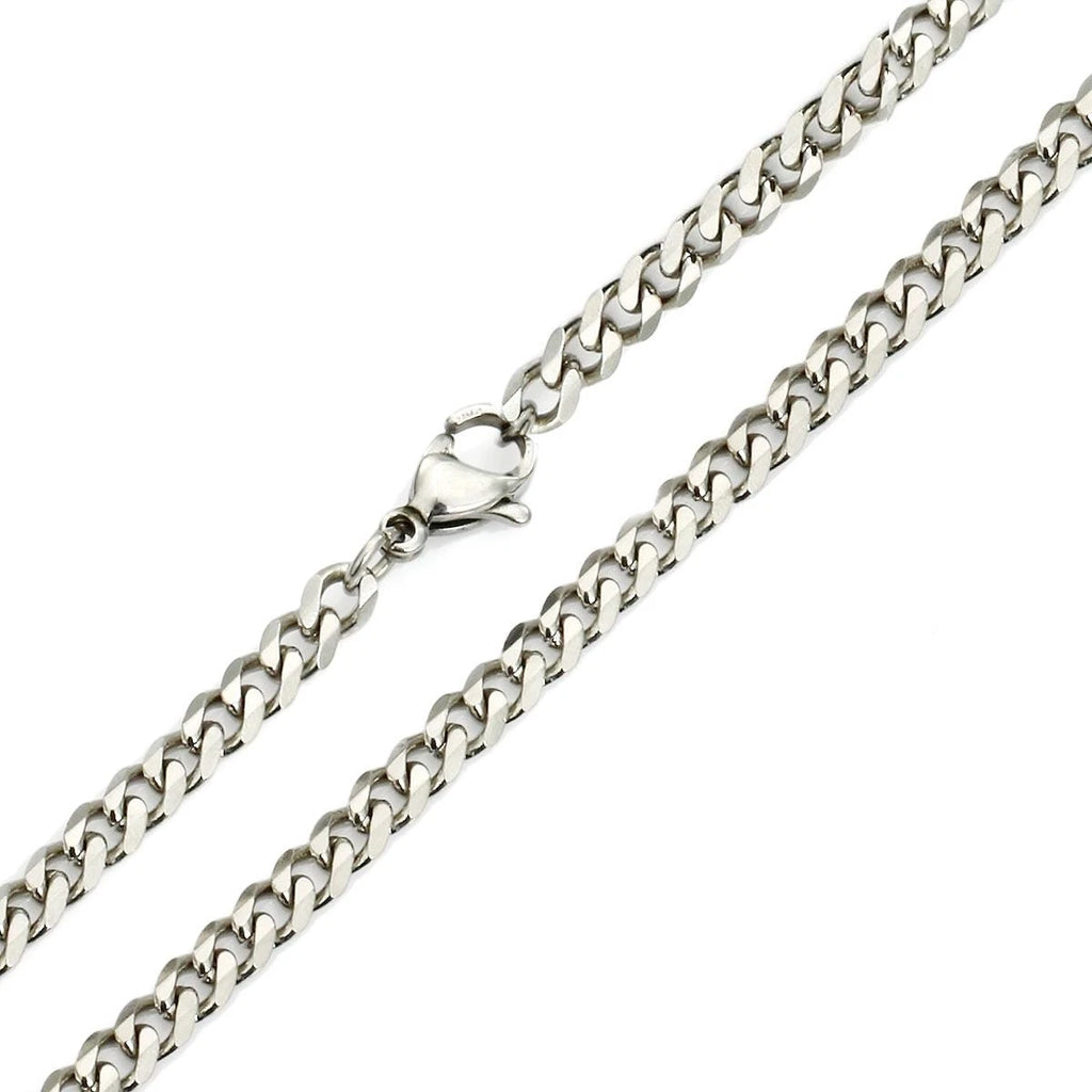 Stainless Steel Cuban Curb Chain Necklace for Men (18"-36")