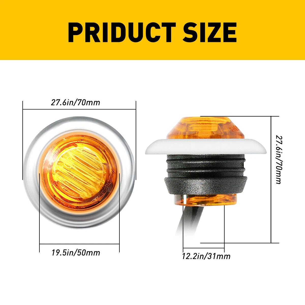 Set of 20 LED Marker Lights for Truck Trailer