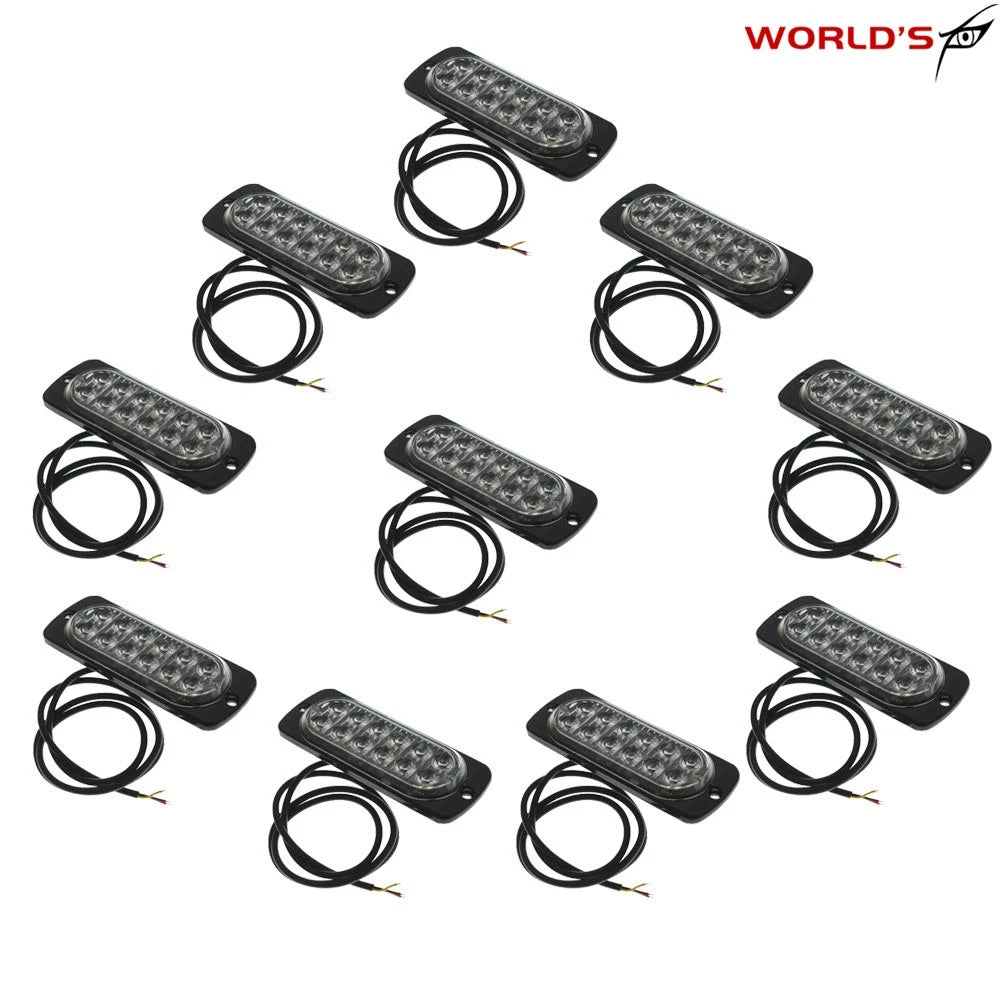 Set of 10 LED Emergency Strobe Lights for Car