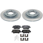 Set of 2 Rear Rotors & Akebono ProACT Ceramic Brake Pads for Sonata Optima