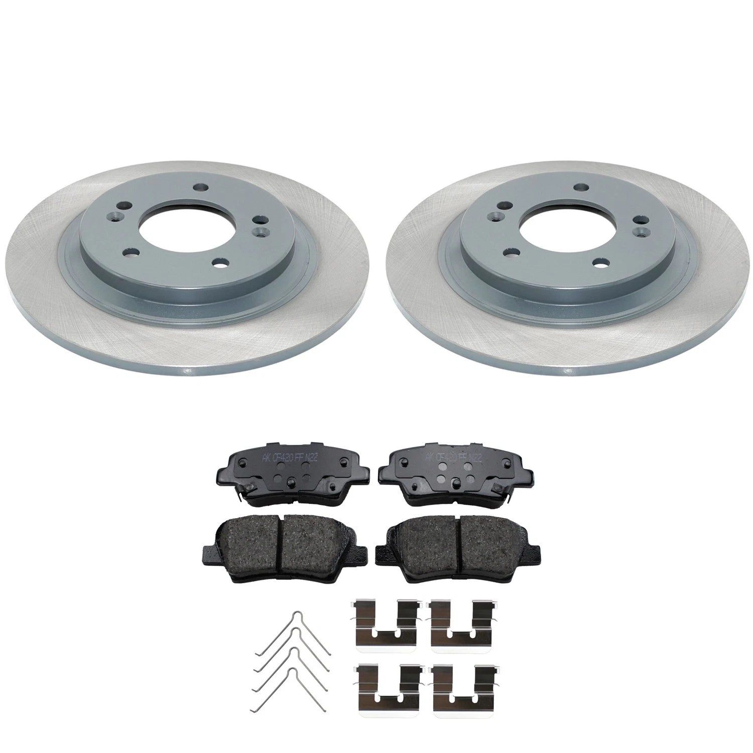 Set of 2 Rear Rotors & Akebono ProACT Ceramic Brake Pads for Sonata Optima