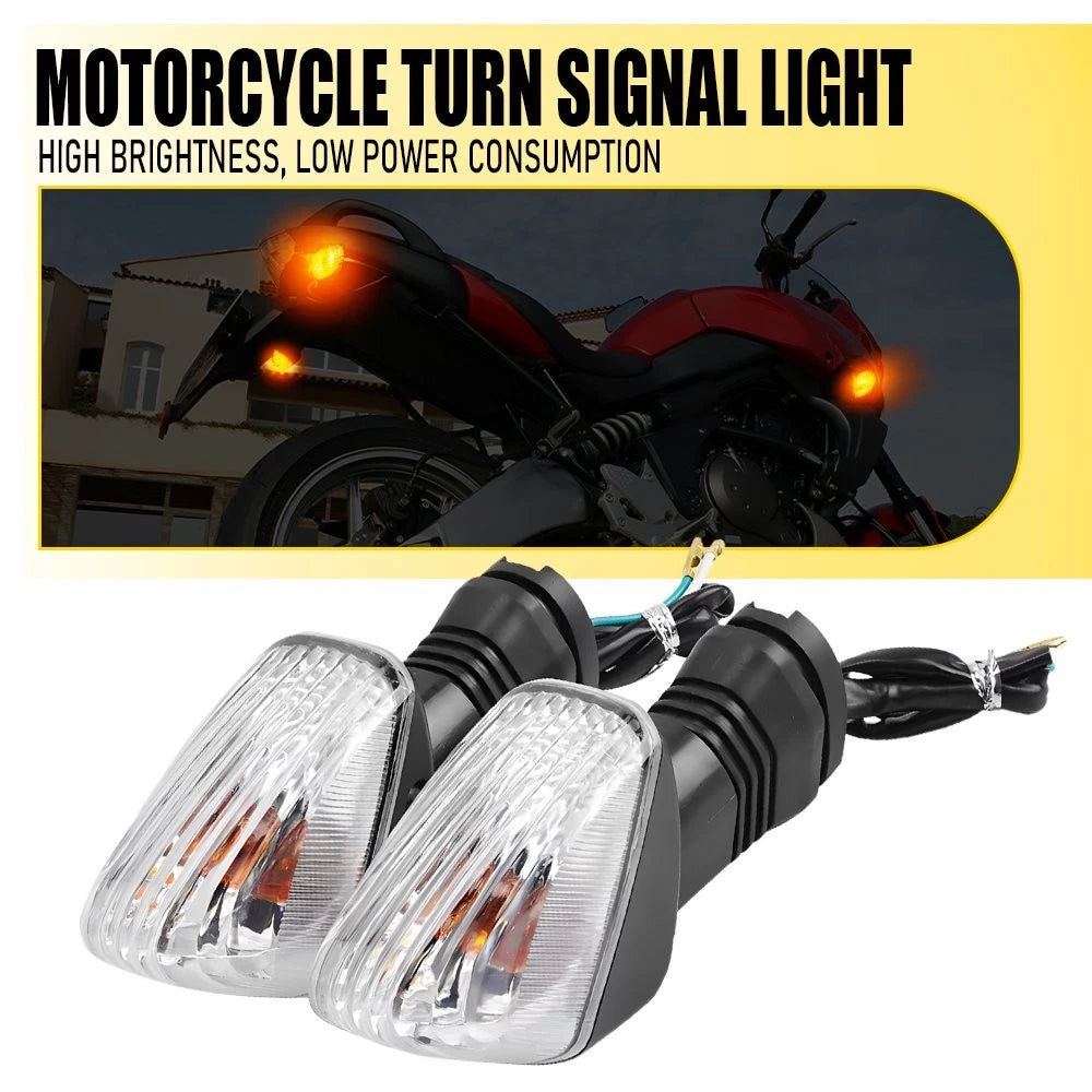 2X Clear Lens Turn Signal Lights for Kawasaki Ninja ZX-6R (2000–2002)
