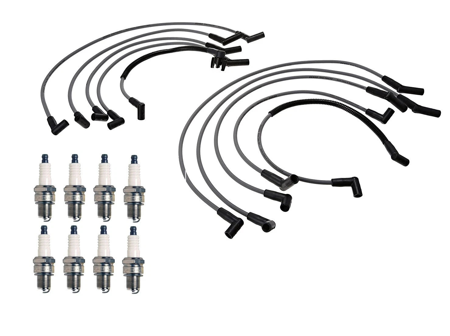Denso 8mm Wire Set & 8 Iridium Spark Plugs for Ford 5.0L V8