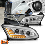 Full LED DRL Sequential Projector Headlight Lamps for Peterbilt 579 (2022–2025)