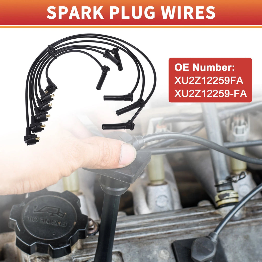 6X Spark Plug Wire Ignition Coil Cable No.XU2Z12259FA for Ford Explorer (2002–2005)