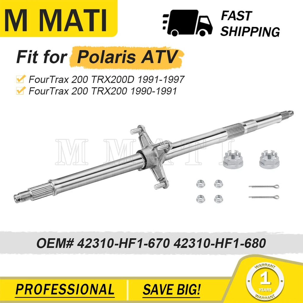 Rear Wheel Axle for Honda TRX 200 (1990–1997) 42310-HF1-680, 42310-HF1-670