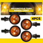 Set of 4 Bullet Turn Signal Blinker Lights Amber for Harley Davidson