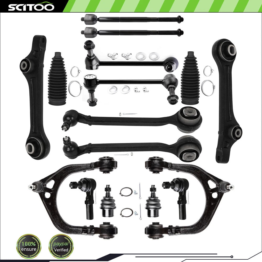 16Pcs Front Control Arm w/ Ball Joints & Tie Rod End for Dodge Charger (2011–2014)