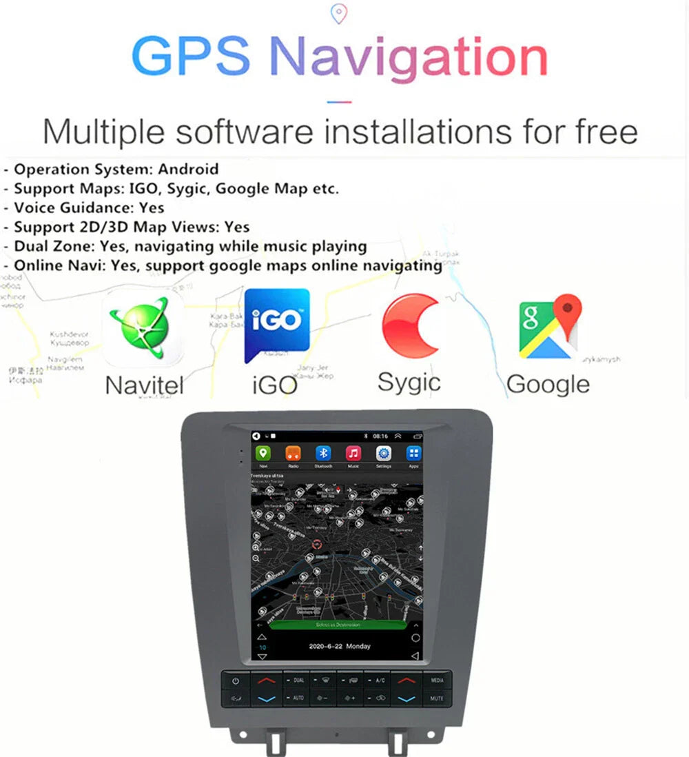 Stereo Radio Navigation GPS Head Unit for Ford Mustang (2010-2014)