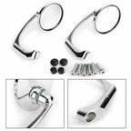 Pair of Moto L-Bar Round Rear View Mirrors for Universal (8mm 10mm)