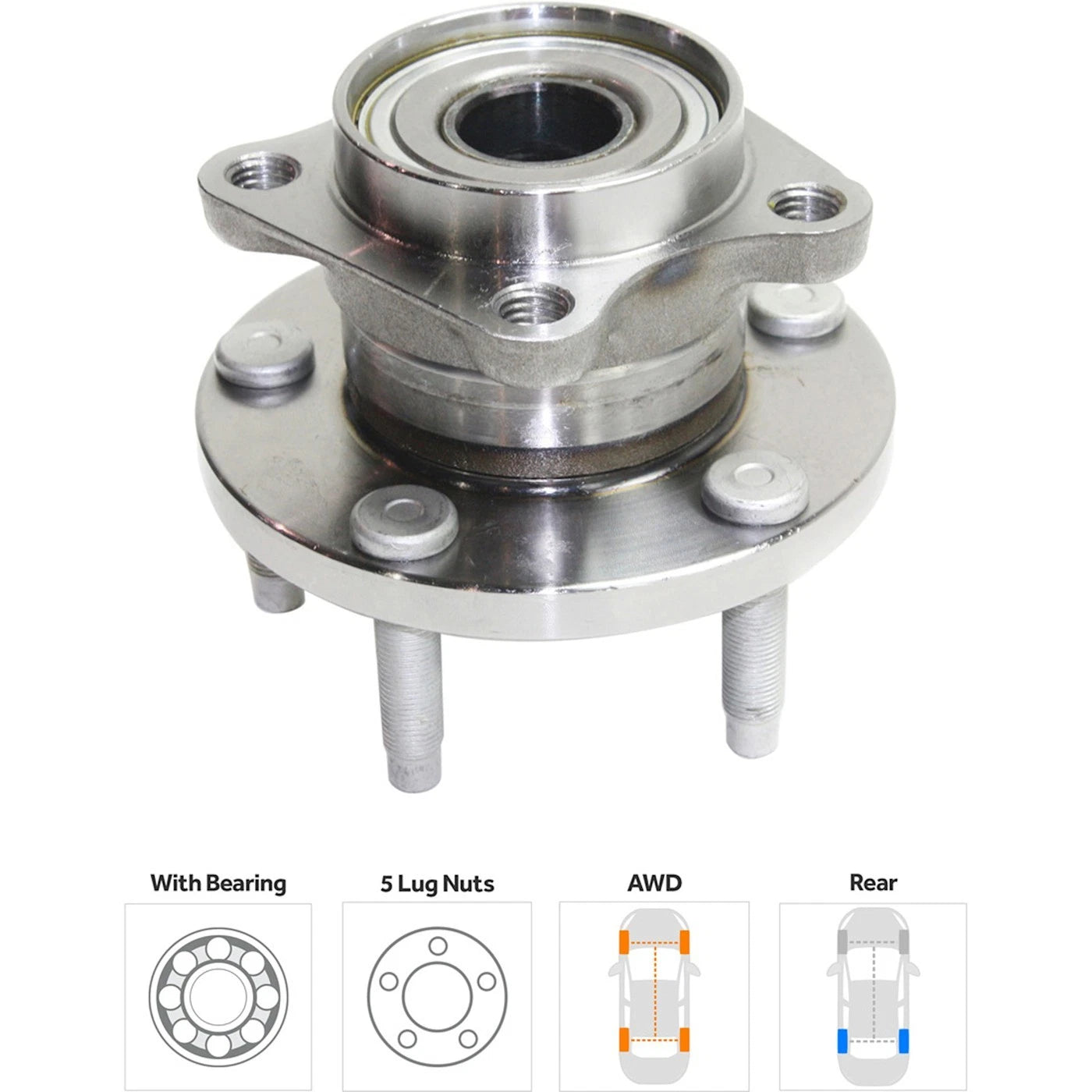 Wheel Hubs for Ford Edge (2007–2010) Front & Rear with Bearing AWD