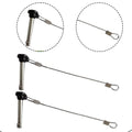 Set of 2 Snap Pins with Lanyard for Bimini Tops and Deck Hinges