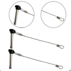 Set of 2 Snap Pins with Lanyard for Bimini Tops and Deck Hinges