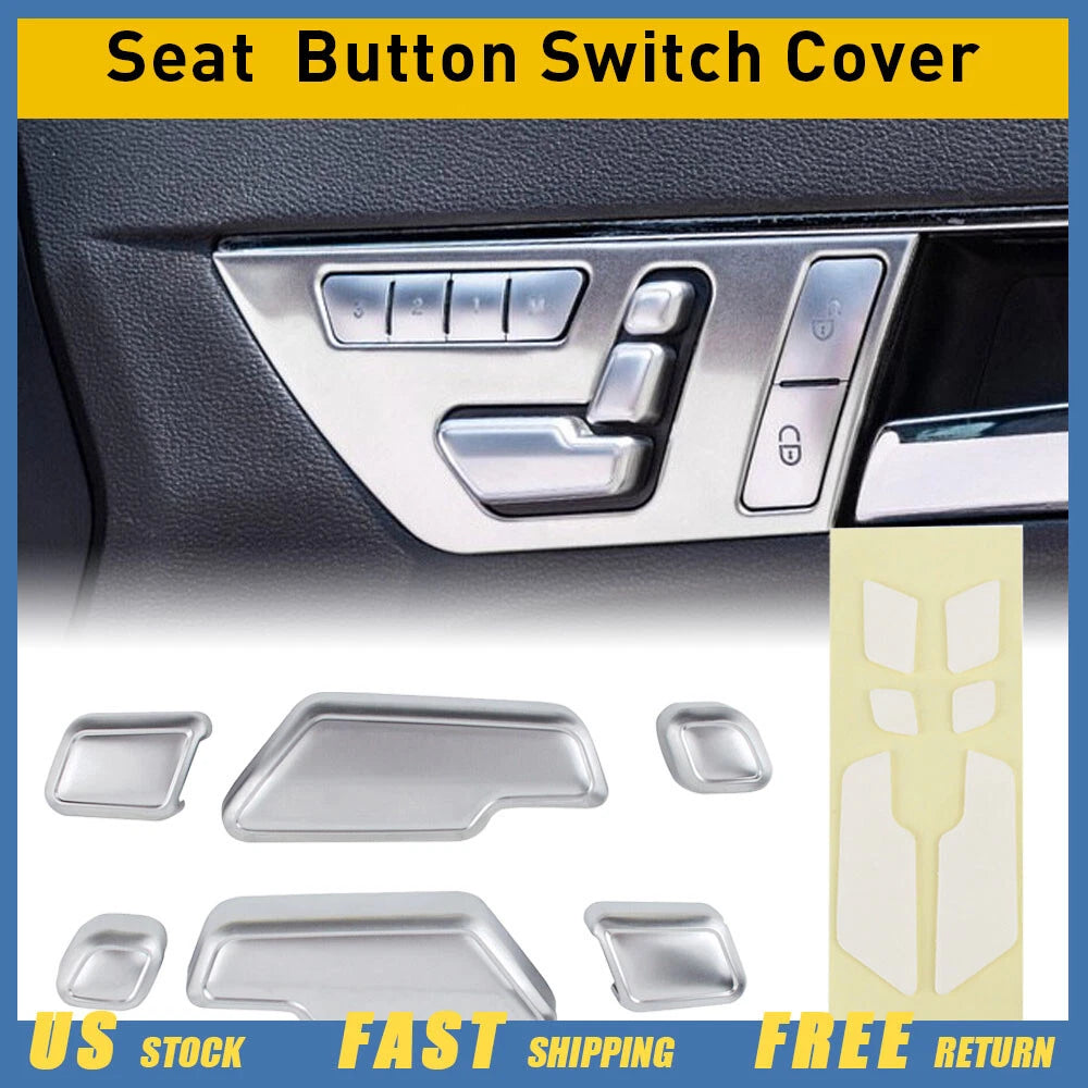 Chrome Seat Adjust Switch Button Cover Trim for Mercedes-Benz E Class (2009–2016)