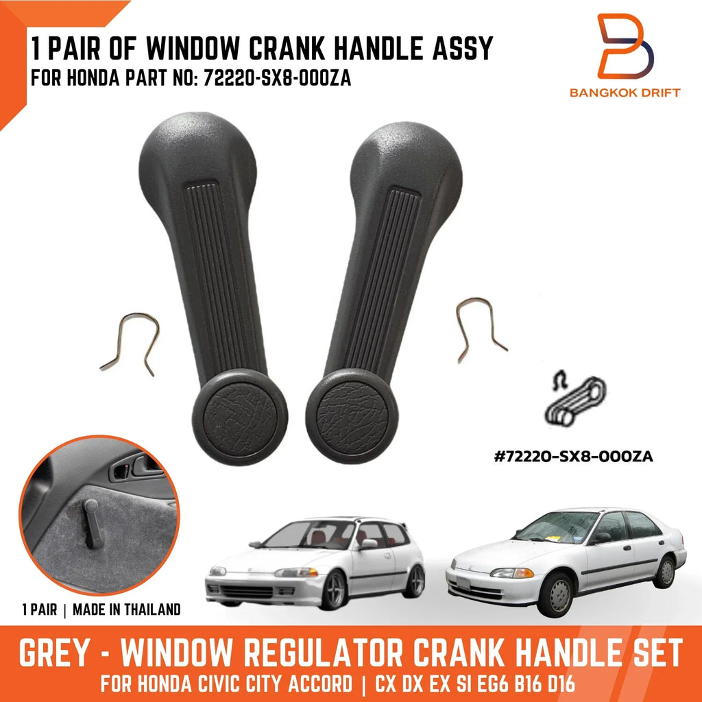 Grey Window Crank Handle for Honda Civic, City, Accord (1992-2000)