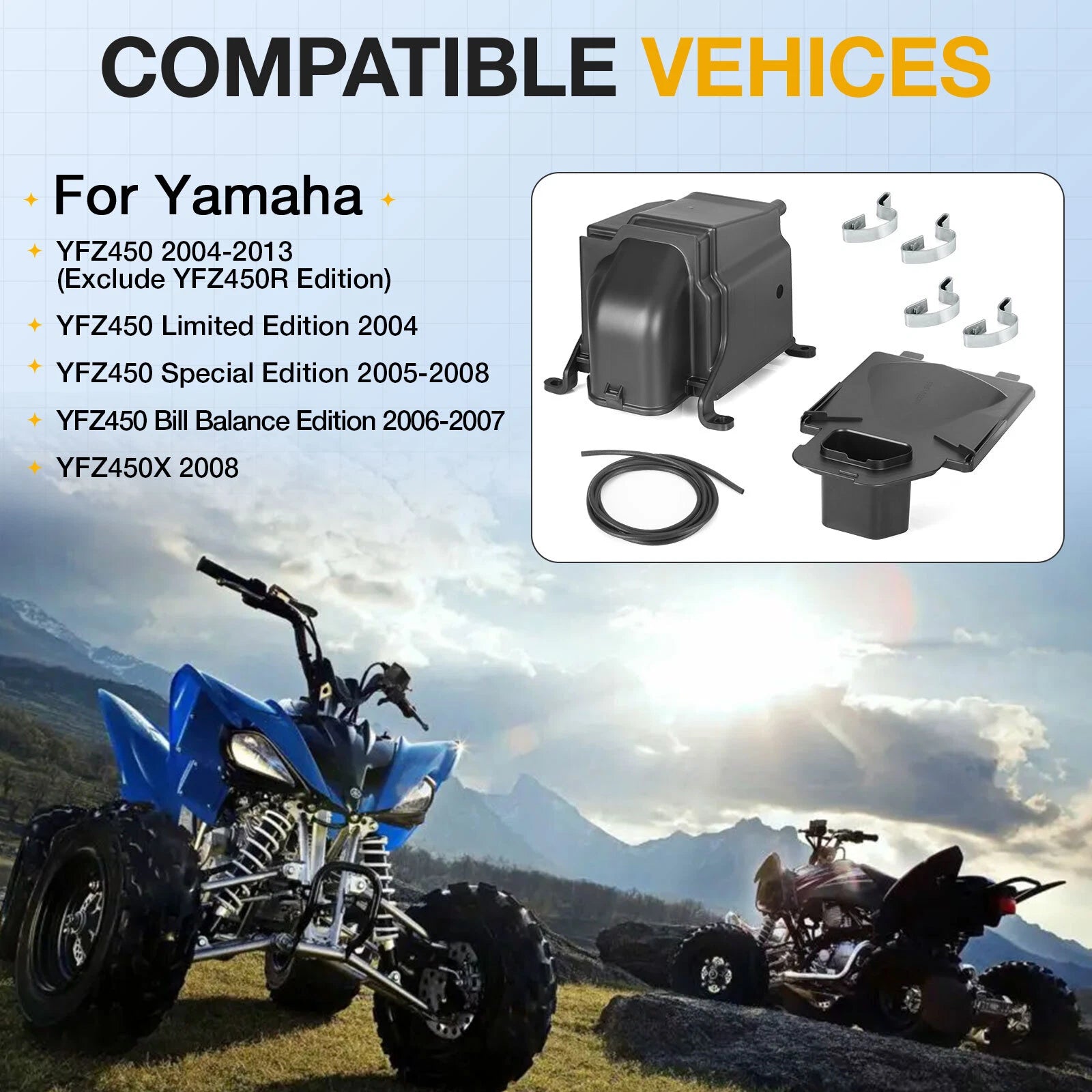 Airbox Kit for Yamaha YFZ450 (2004–2013) - Carb Filter Cage Case