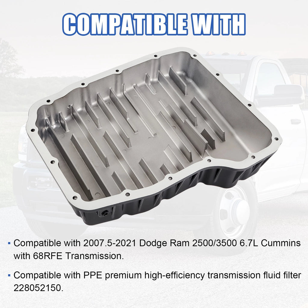 Deep Aluminum Transmission Pan for Ram 6.7 Cummins Diesel (2007–2025)