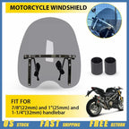 Smoke Windshield for Harley Yamaha Honda Kawasaki Motorcycle (Universal) 17 x 19"