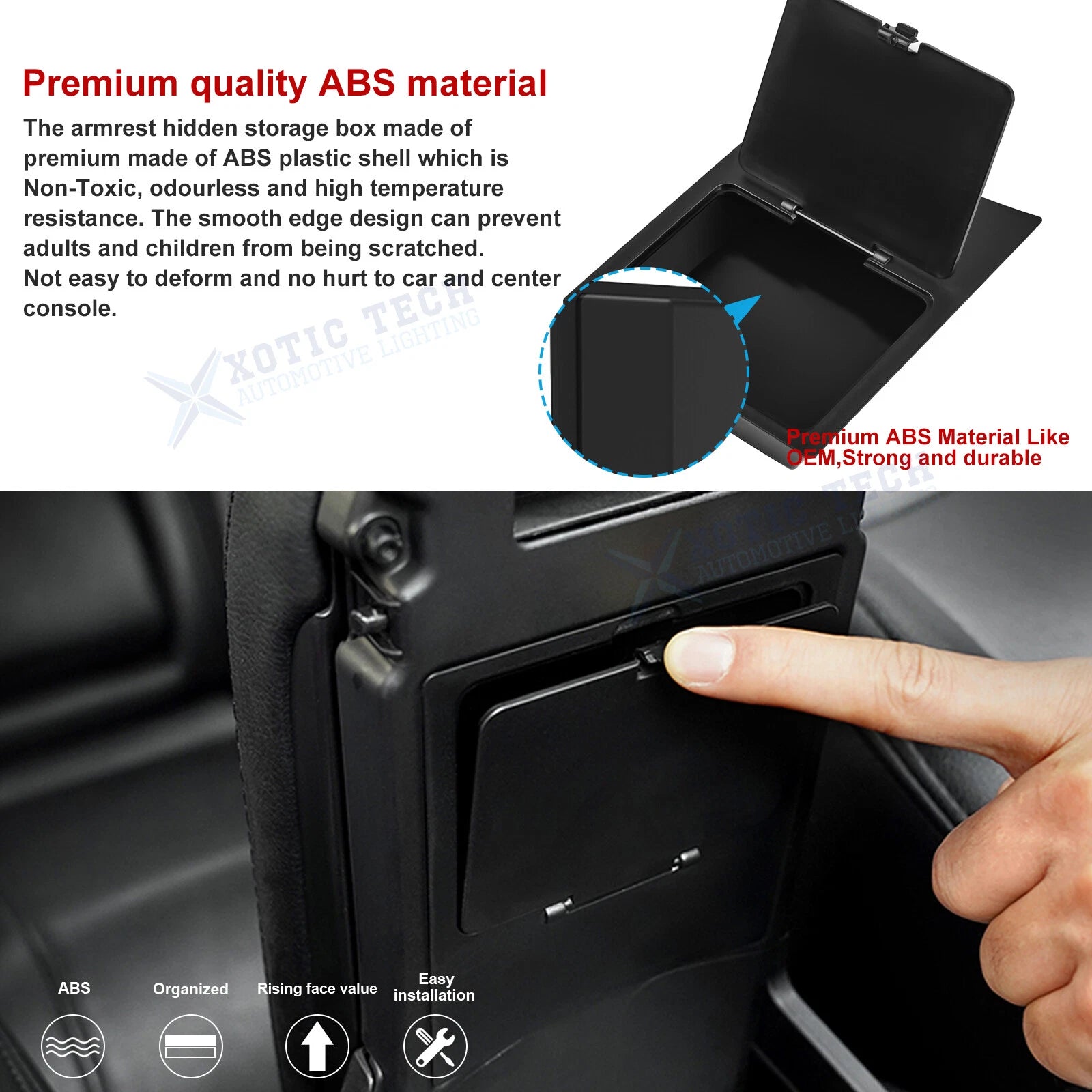 Center Console Armrest Box Organizer Insert with Cup Holder for Honda Civic (2016-2021)