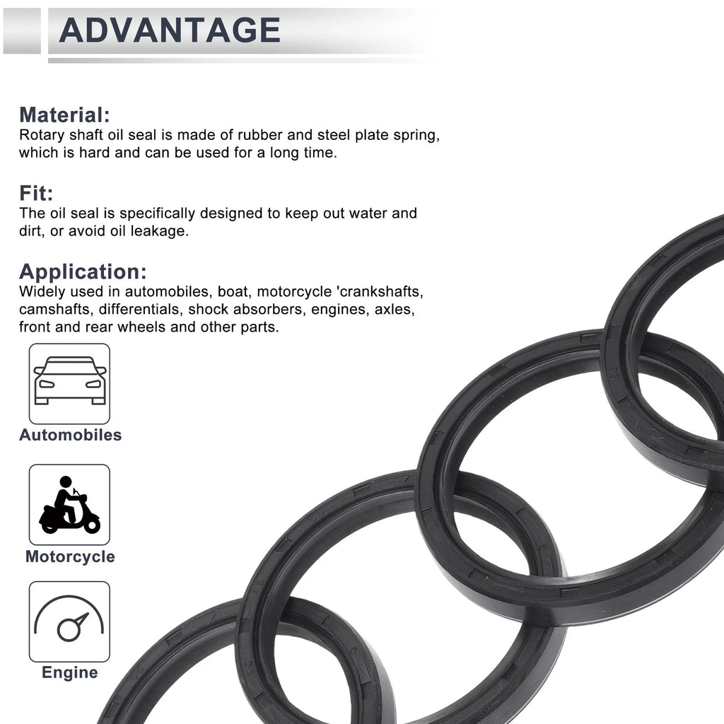 Set of 5 Oil Seal Rotary Shaft Seal NBR Rubber 45x55x7mm
