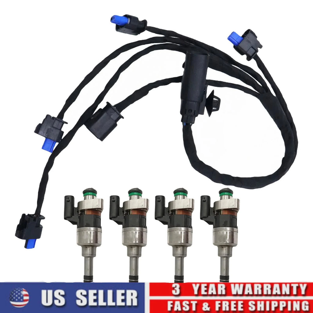 Set of 4 Fuel Injectors & Harness for Buick Encore (2016–2019) GMC Terrain (2018–2022)