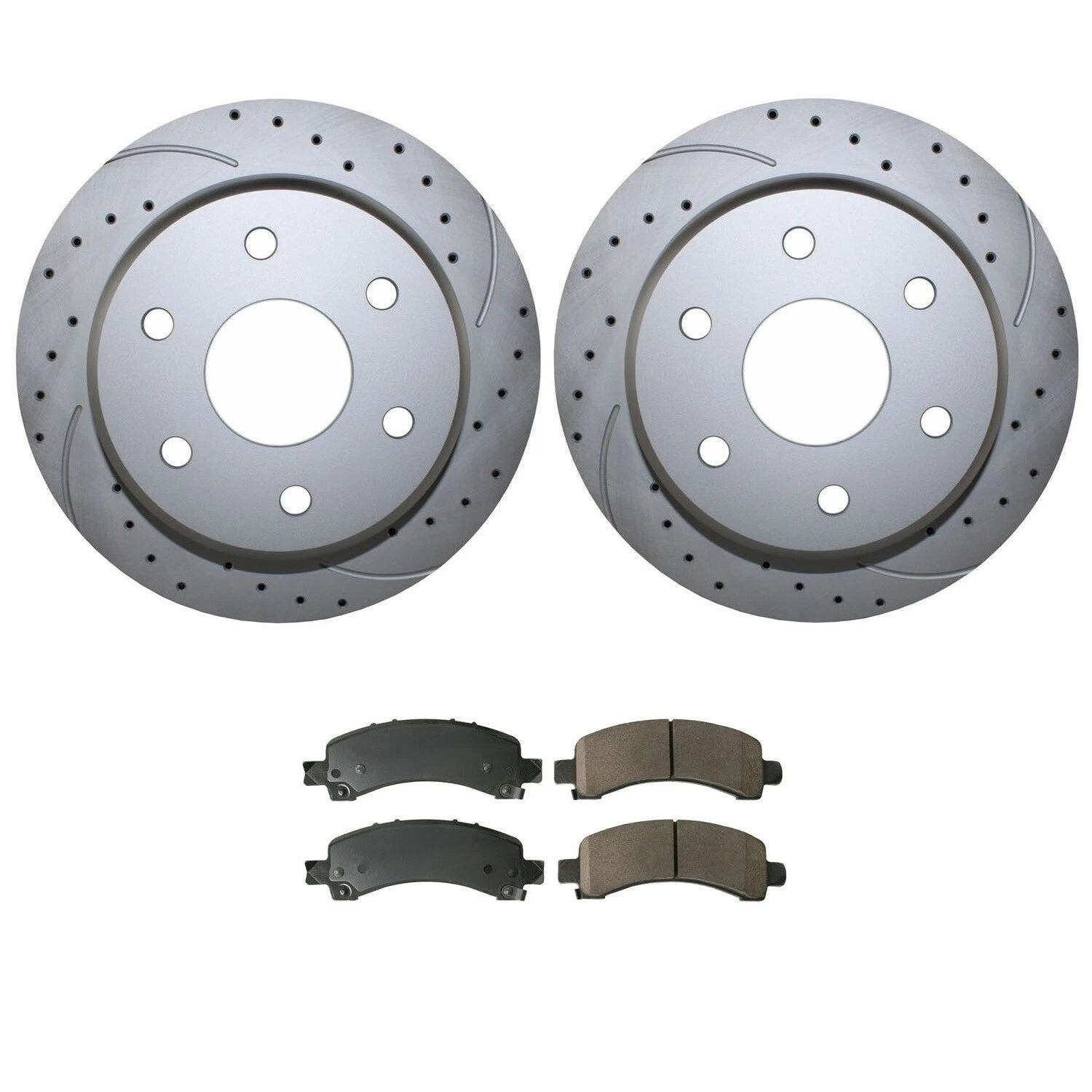 Rear Brake Kit 330mm Drilled Disc Akebono Ceramic Pad for Cadillac Chevrolet GMC