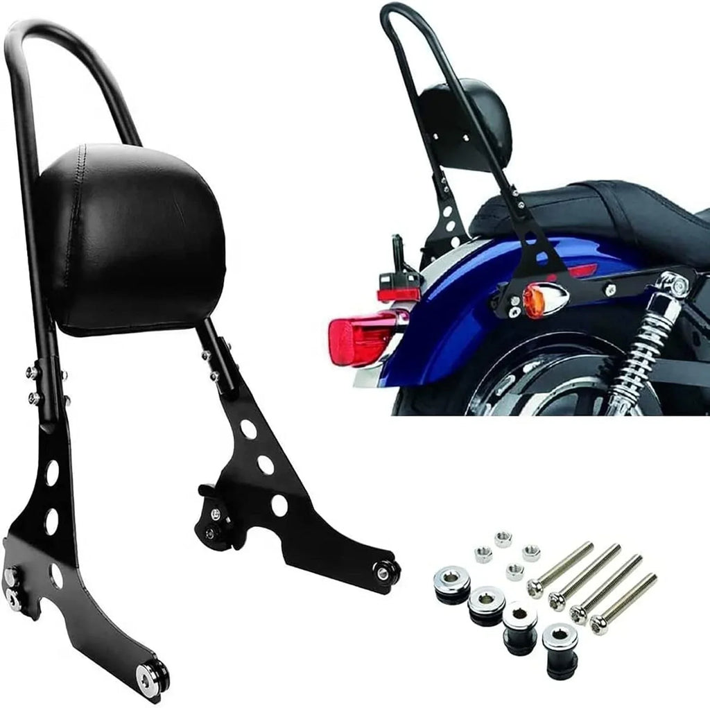 Passenger Backrest Pad Sissy Bar Cushion for Harley Sportster XL 883 1200 (2004-2023)