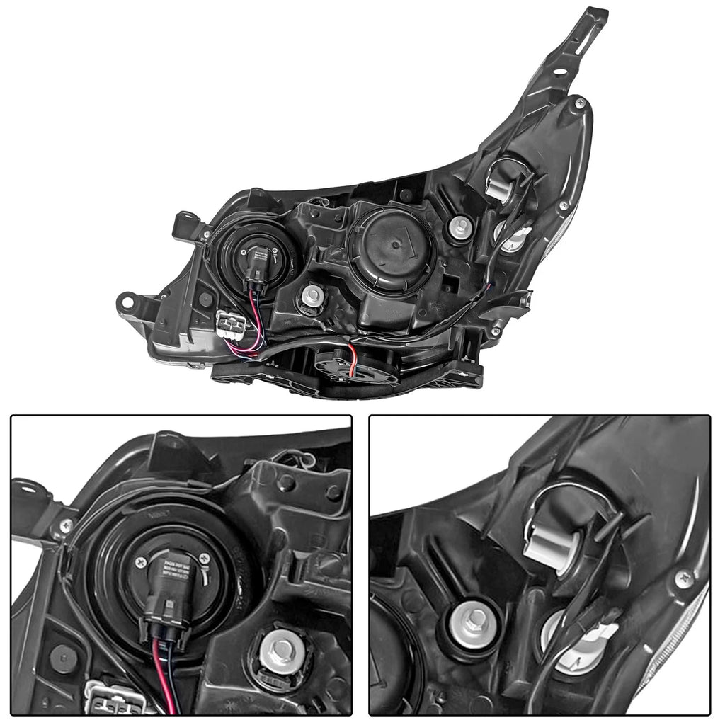 Headlight Assembly Set of 2 for Subaru Forester (2009–2013) Halogen Black