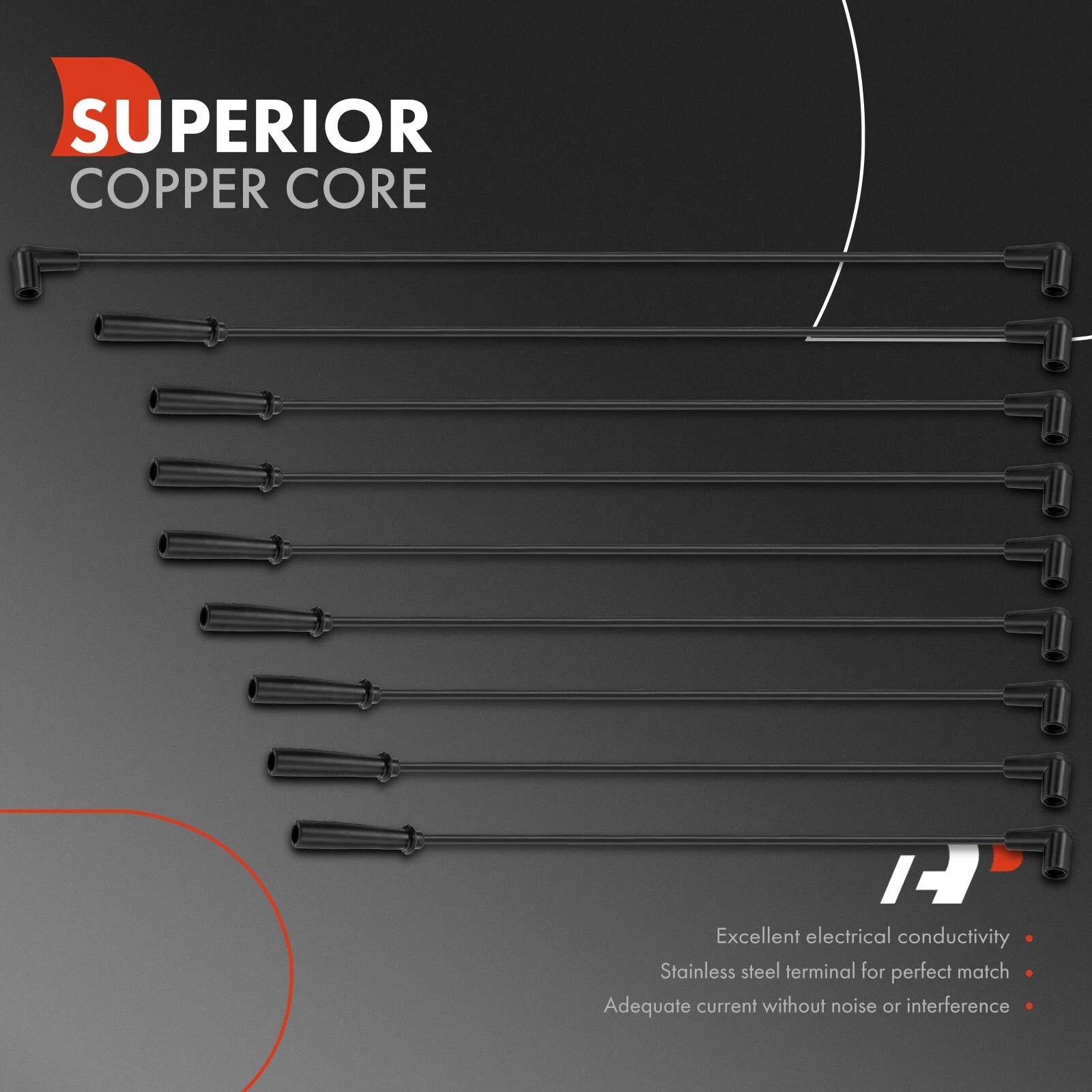 9x Spark Plug Wire Set for Jeep Grand Cherokee (1993–1998)