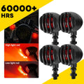 4X Red LED Bullet Turn Signal Lights for Universal Motorcycle (All Years)