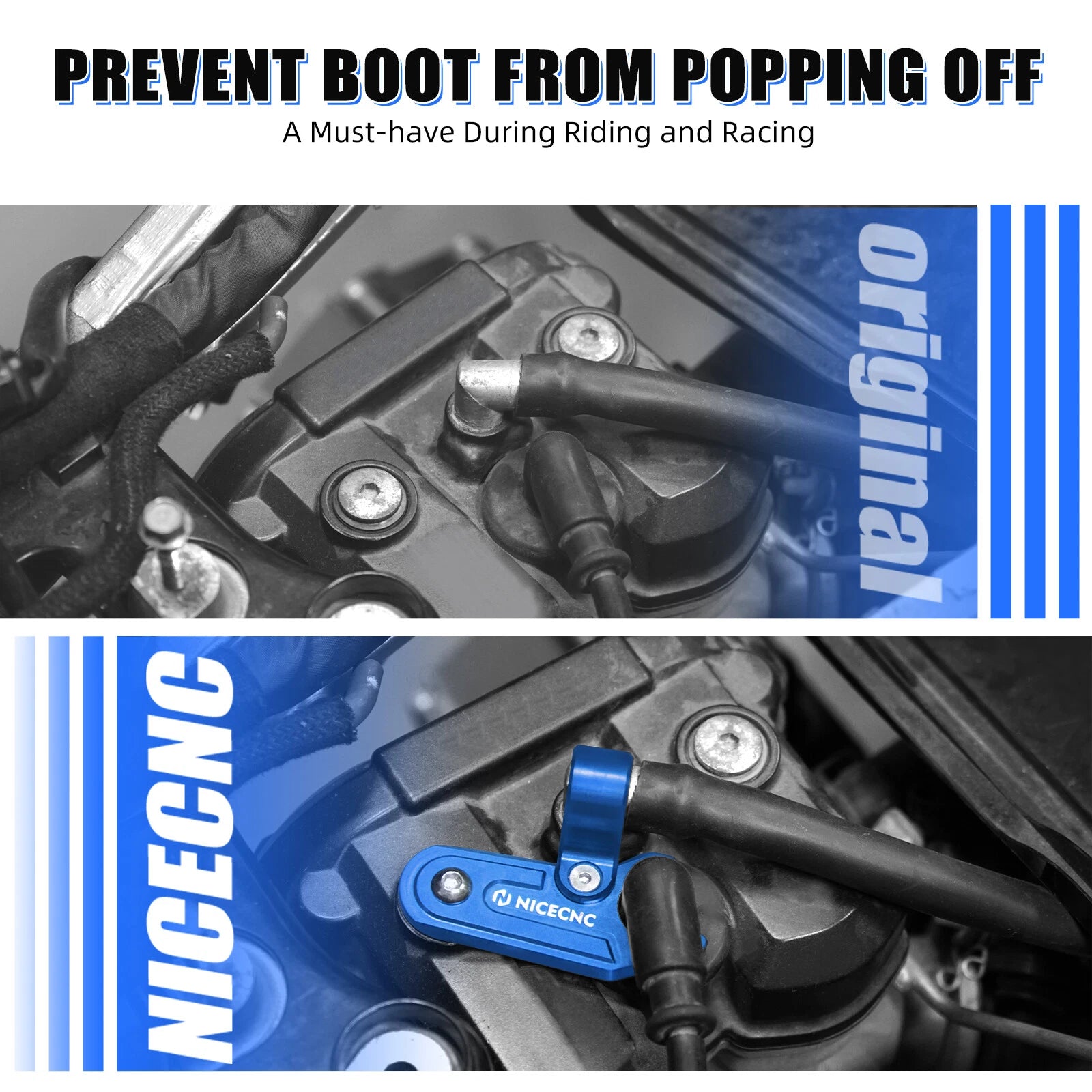 Aluminum Spark Plug Boot Hold Down with Bolt for Yamaha YFZ450R (2009–2025) Blue